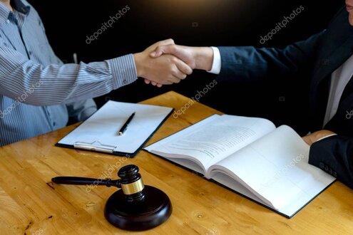 Courtroom documents with highlighted translated clauses