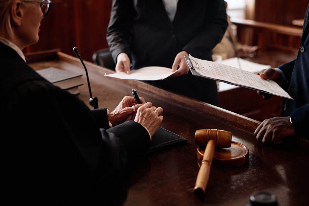 Court documents prepared for filing